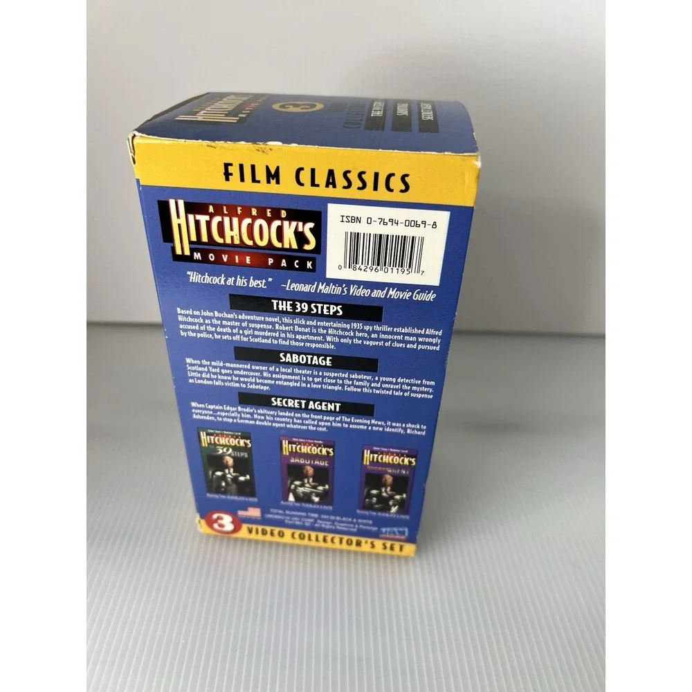 Alfred Hitchcock's Movie Pack VHS Set 3 Video Collector's Set‎